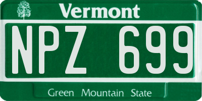 VT license plate NPZ699