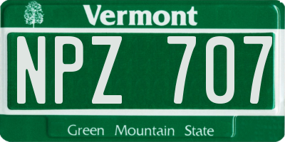 VT license plate NPZ707