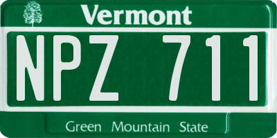 VT license plate NPZ711