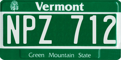 VT license plate NPZ712