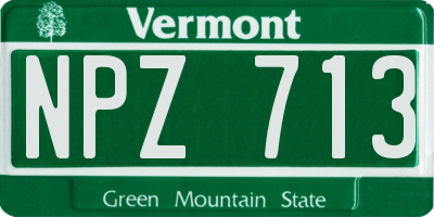 VT license plate NPZ713