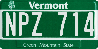 VT license plate NPZ714