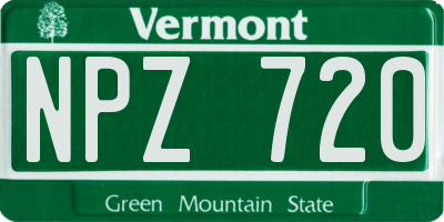 VT license plate NPZ720