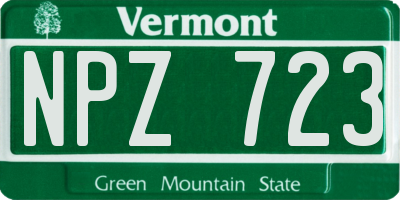 VT license plate NPZ723