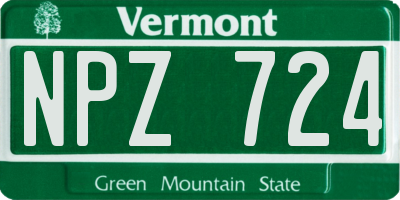 VT license plate NPZ724