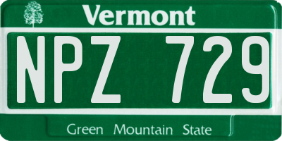 VT license plate NPZ729