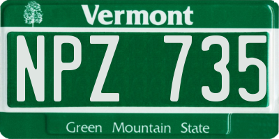 VT license plate NPZ735