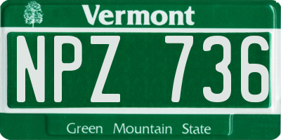 VT license plate NPZ736