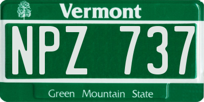VT license plate NPZ737