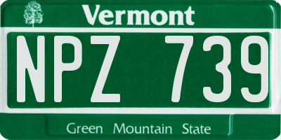 VT license plate NPZ739