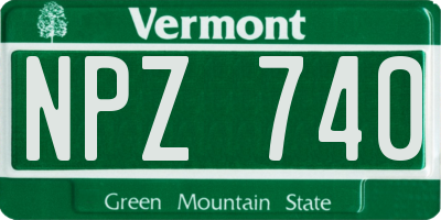 VT license plate NPZ740