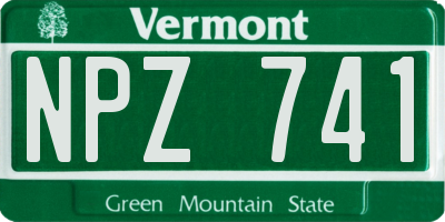 VT license plate NPZ741