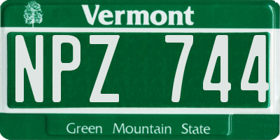 VT license plate NPZ744