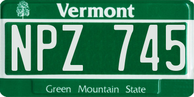 VT license plate NPZ745