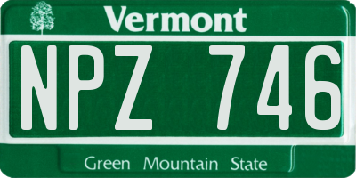 VT license plate NPZ746