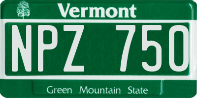 VT license plate NPZ750