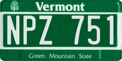 VT license plate NPZ751
