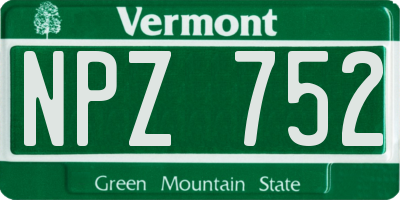 VT license plate NPZ752