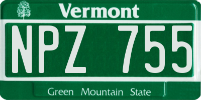 VT license plate NPZ755