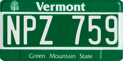 VT license plate NPZ759