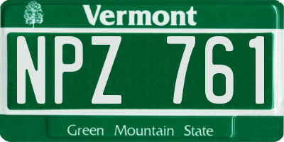 VT license plate NPZ761