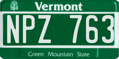 VT license plate NPZ763