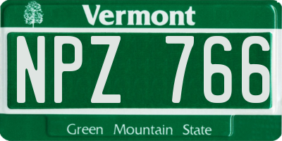 VT license plate NPZ766