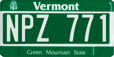 VT license plate NPZ771