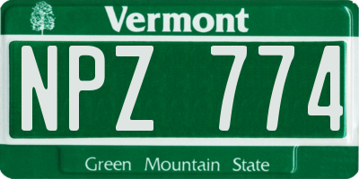 VT license plate NPZ774