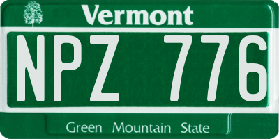 VT license plate NPZ776