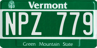 VT license plate NPZ779