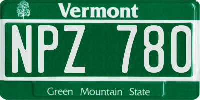 VT license plate NPZ780