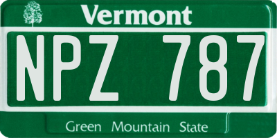 VT license plate NPZ787