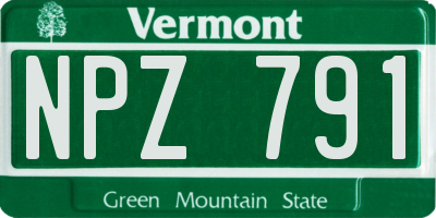 VT license plate NPZ791