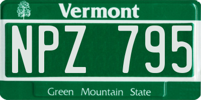 VT license plate NPZ795