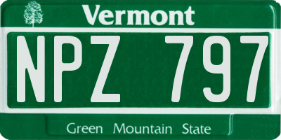 VT license plate NPZ797