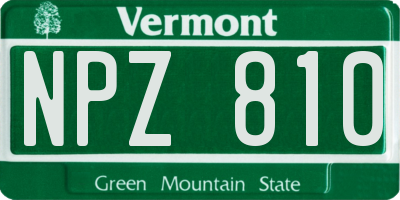 VT license plate NPZ810