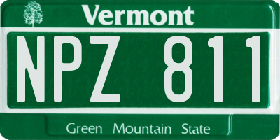 VT license plate NPZ811