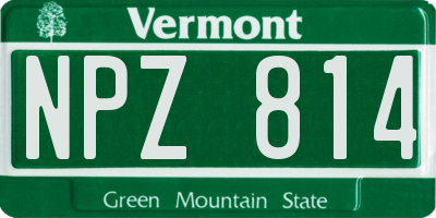 VT license plate NPZ814
