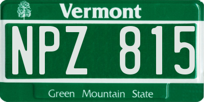 VT license plate NPZ815