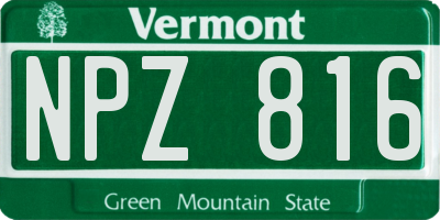 VT license plate NPZ816