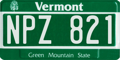VT license plate NPZ821
