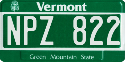 VT license plate NPZ822