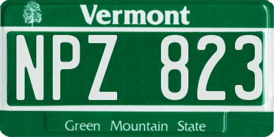VT license plate NPZ823