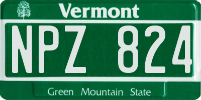 VT license plate NPZ824