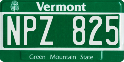 VT license plate NPZ825