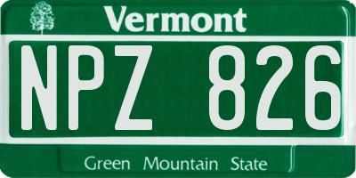 VT license plate NPZ826