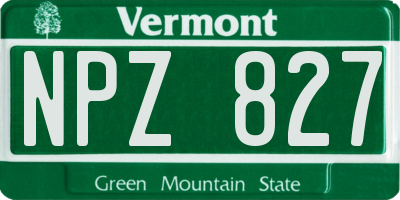 VT license plate NPZ827
