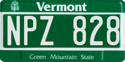 VT license plate NPZ828