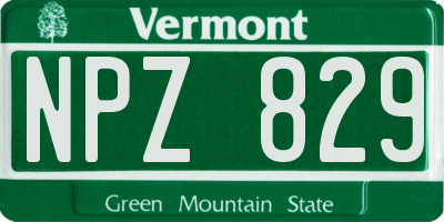 VT license plate NPZ829